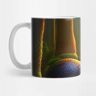 Magical Big Cottage Mushroom House with Lights in Forest with High Trees, Mushroom Aesthetic Mug